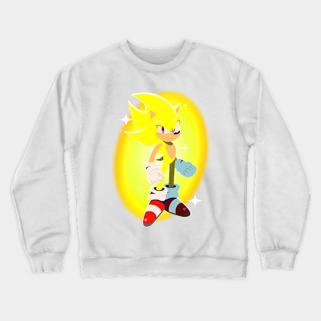 Super Sonic in Rise of the Wisps style Crewneck Sweatshirt by El Prisas Blue Blur Boutique